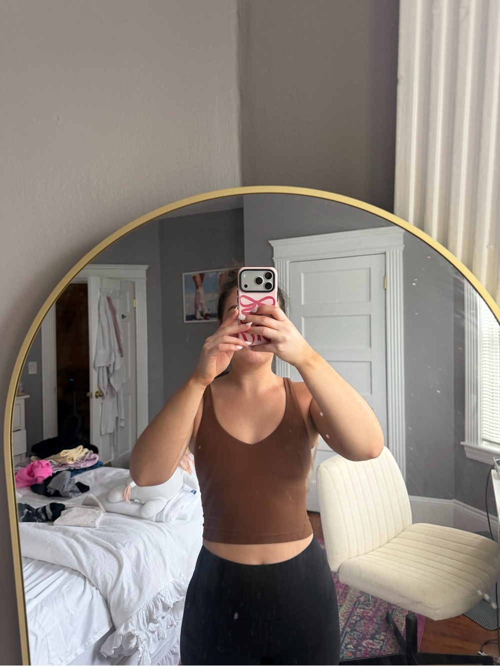 lululemon athletica Brown Scoop-Neck Cropped Tank